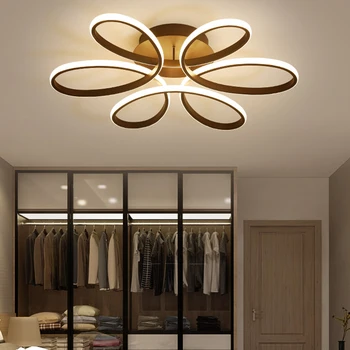 

Modern Simple LED Ceiling Lights White Remote Control Flush Mounted Light Aluminum Flower Dining Living Room Ceiling Lamp