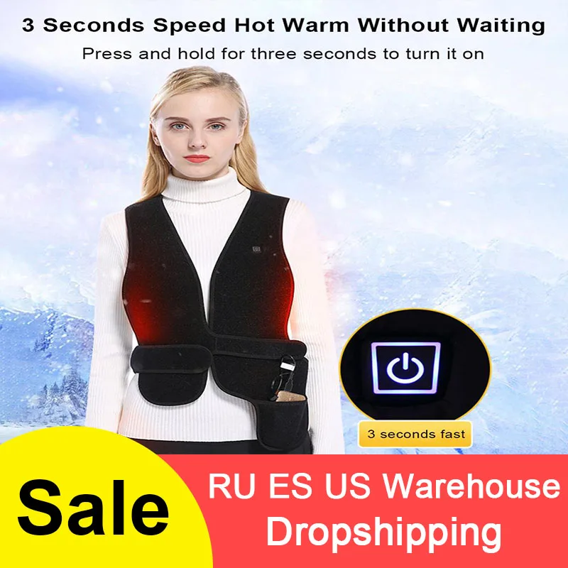 

USB Electric Heating Horse Clip Multifunctional Heating Vest Intelligent Male Female Warm Heated Vest