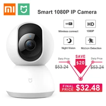 Aggiornato Xiaomi Mijia Mi Smart IP Camera 1080P HD WiFi 360 angolo visione notturna Pan Tilt Video Webcam Baby Home Security Monitor