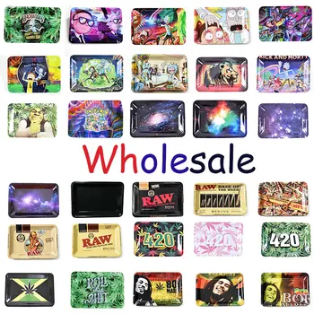 

Rolling Tray Smoking Accessories For Weed 18cm*12.5 cm Metal Smoking Tray Tobacco Storage Plate Weed Tray