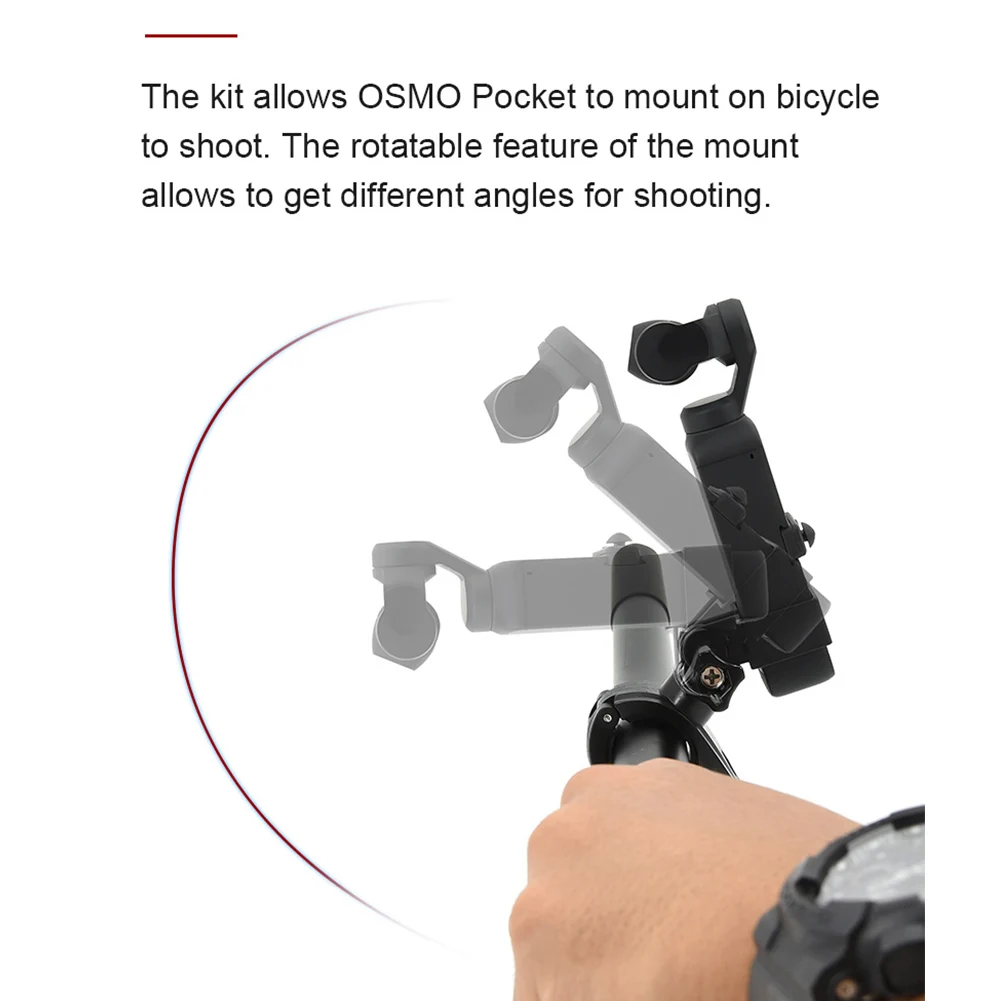 Cycling Bicycle Mount Bracket Adjustable Angle With Screws Handlebar Camera Accessories Fixing Support For DJI Osmo Pocket 2 | Электроника