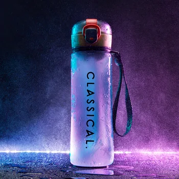 

Sports Water Bottle Outdoor My Bottles with Tea Infuser Press Lid Sliding Portable Car Hiking Plastic 500ML