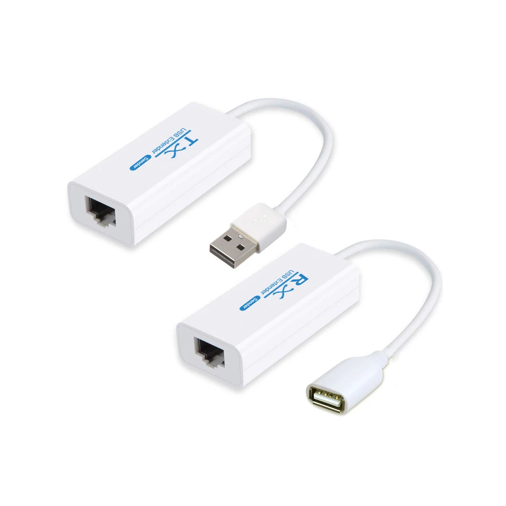 2 шт. удлинитель USB 200 м по сети RJ45 CAT5E/6 кабель USB2.0 конвертер адаптер TX RX приемник