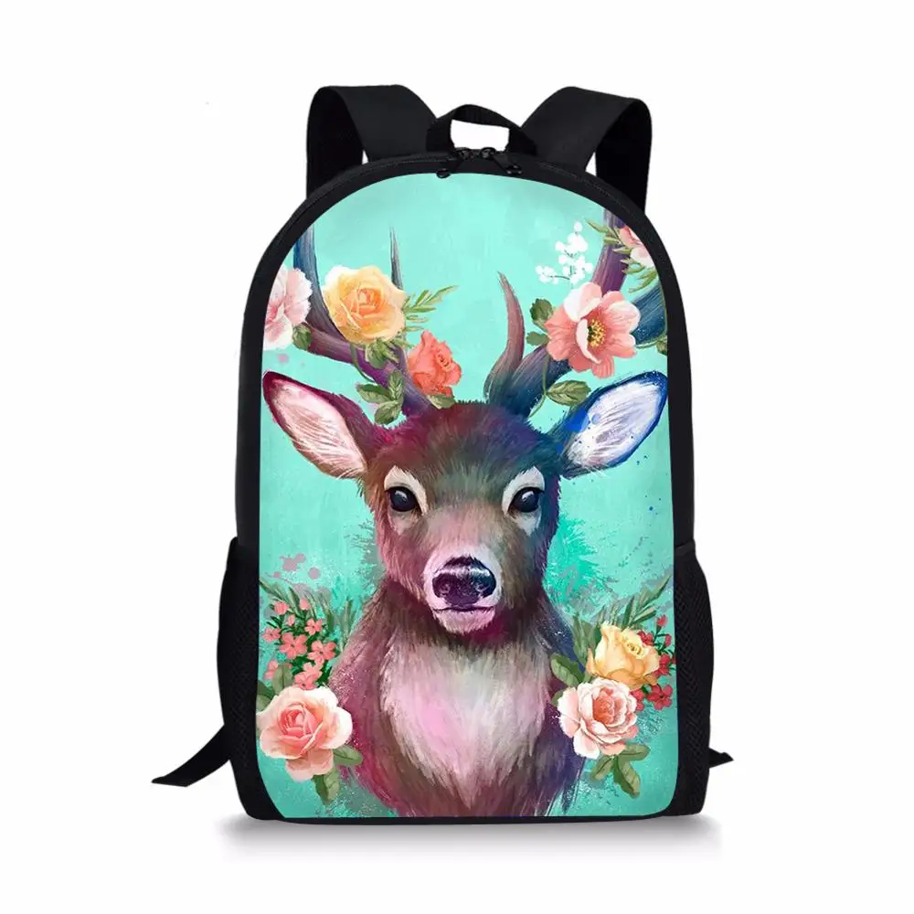 

Fashion Children's Backpack Fantastic Deer Painting Toddler Kids School Book Bags Kawaii Animal Girls Travel Backpack