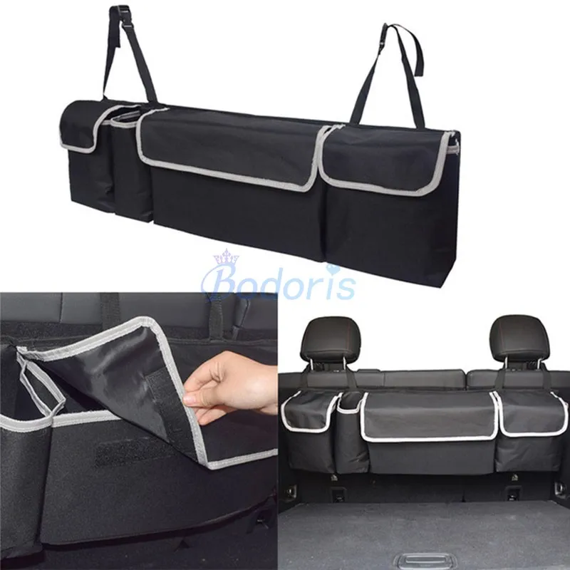 

Waterproof Oxford Cloth Rear Seat Back Storage Bag Pocket Car Trunk Organizer For Toyota Land Cruier 200 LC200 Accessories