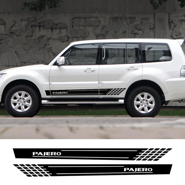 2 autocollants en Film vinyle à longues rayures pour portières latérales de voiture, pour Mitsubishi Pajero Sport MK2 GLS GLX EXCEED, accessoires automobiles -2