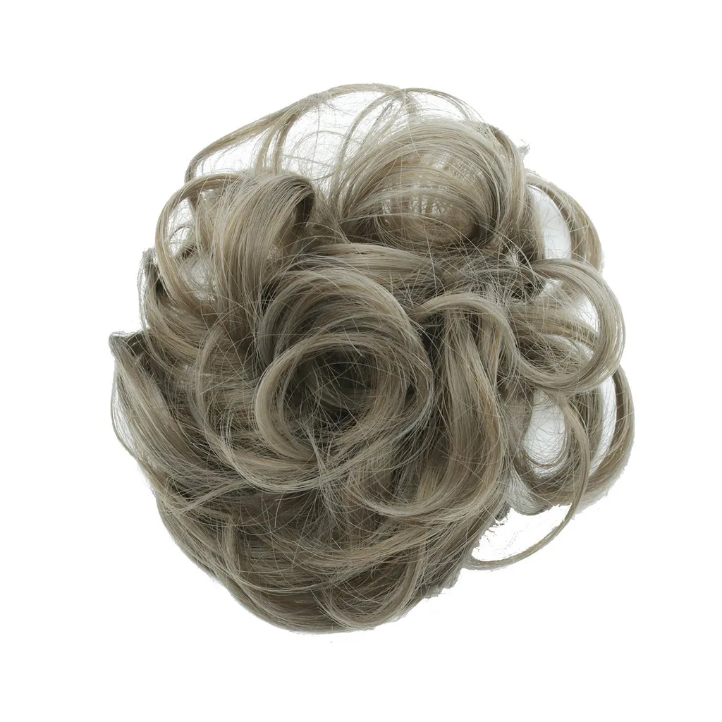 Женские атласные волнистые волосы, волнистые волосы для наращивания, эластичная резинка для волос, парик, резинки для волос, модные резинки для волос, 20H - Цвет: 8