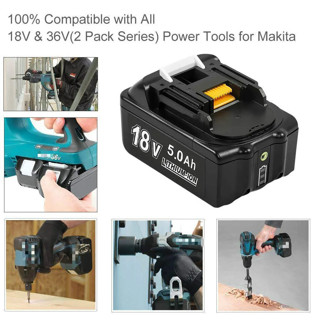 Светодиодный Li-Ion Батарея для 18В Makita BL1830 BL1840 BL1850