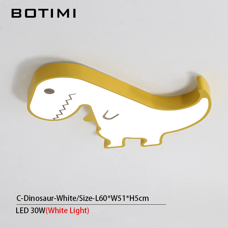 Светодиодный потолочный светильник для детской спальни с изображением BOTIMI из мультфильма, современный желтый металлический потолочный светильник для мальчиков - Цвет корпуса: C-Yellow-White Light