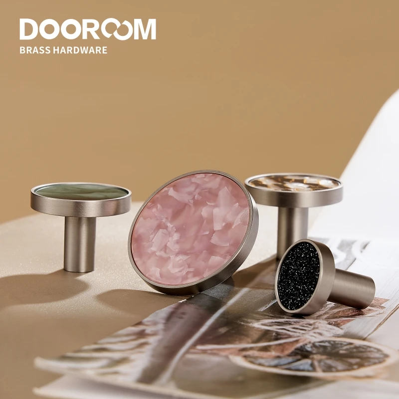 Brass Furniture Handles Colorful Shell Matt Brushed Nickel Silver Hooks Wardrobe Dresser Cupboard Cabinet Drawer Knobs