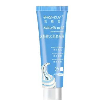 

60ml Salicylic Acid Ice Cream Face Mask Moisturizing Hydrating Mask Fading Blain Mark Cleaning Pores Mask Blackhead Remover Mask