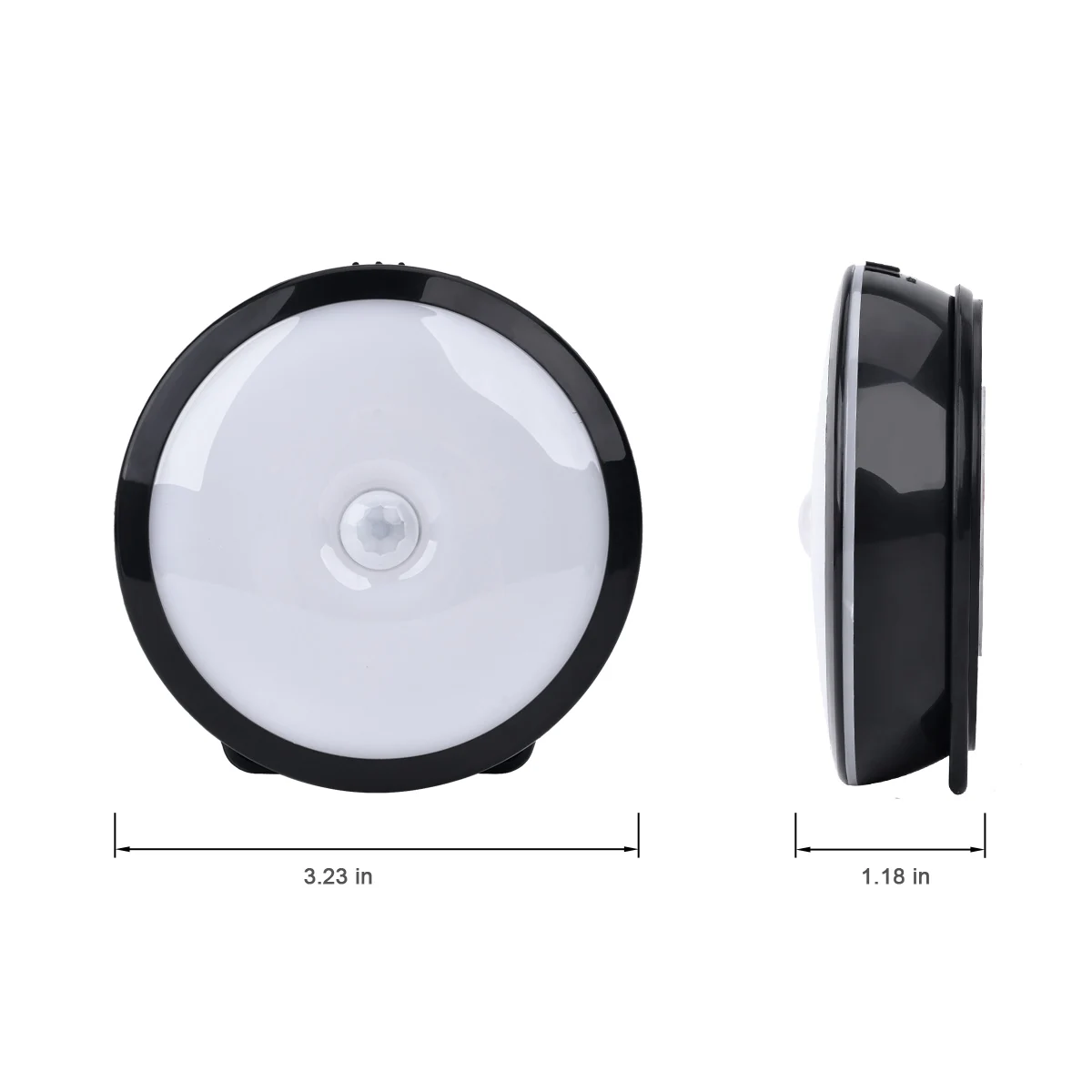 LED 야간 조명 PIR 모션 센서 원형 LED 캐비닛 조명, 에너지 절약 벽 램프 조명, USB 충전식, 1 개