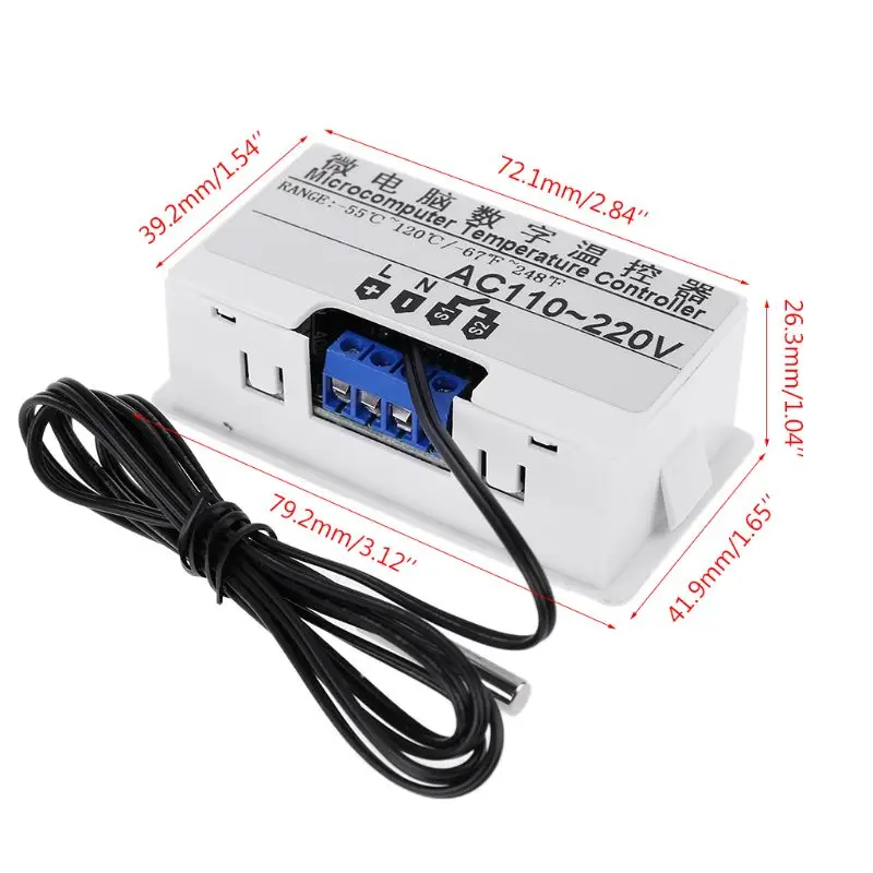 AC110V-220V DC12V термостат Отопление охлаждения регулятор температуры с зуммером