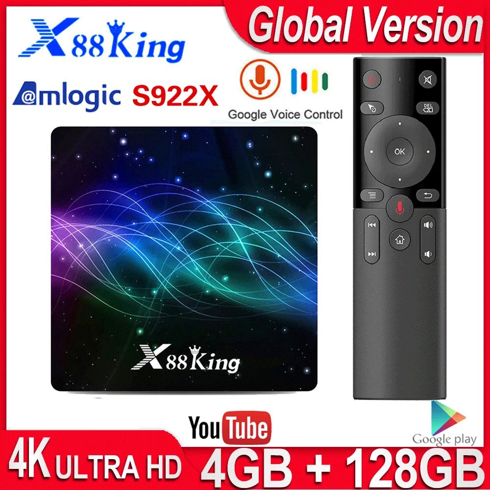 Приставка Smart TV X88 King Android 128 4 Гб 9 0 ГБ Amlogic S922X двухдиапазонный Wi-Fi BT 1000 м 4K 60 кадр/сек