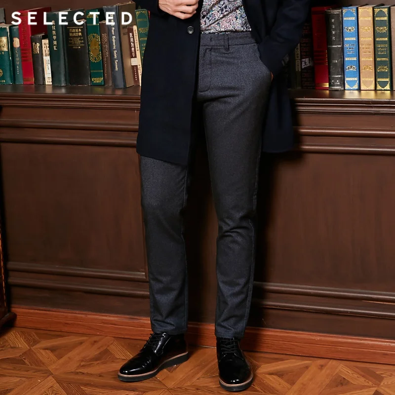 SELECTED Men Autumn &amp Winter Slightly Stretch Slim Fit Casual Pants S|418414551 |