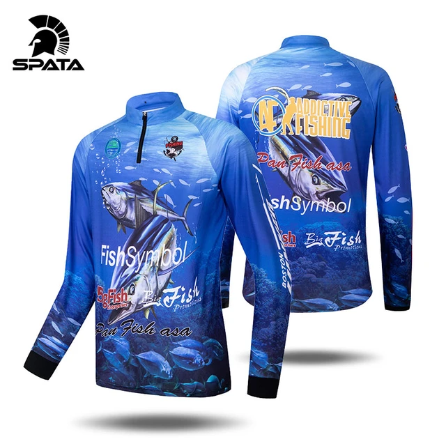Spata New Breathable Fishing Shirts Men Cycling Long Sleeve Tuna