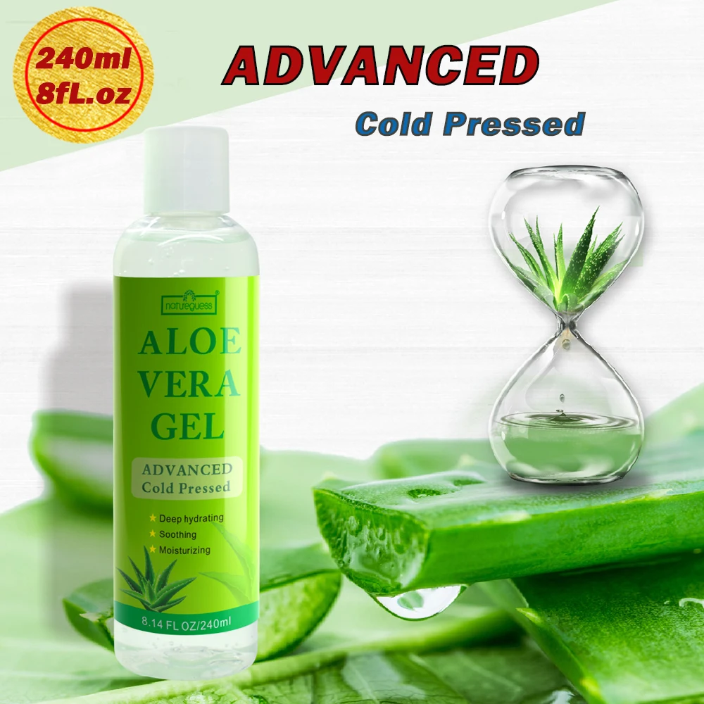 

240ml 99% Pure Natural Aloe Vera Gel Hyaluronic Acid Moisturizing Sunburn repairing Acne Treatment Skin Care Face Body Cream