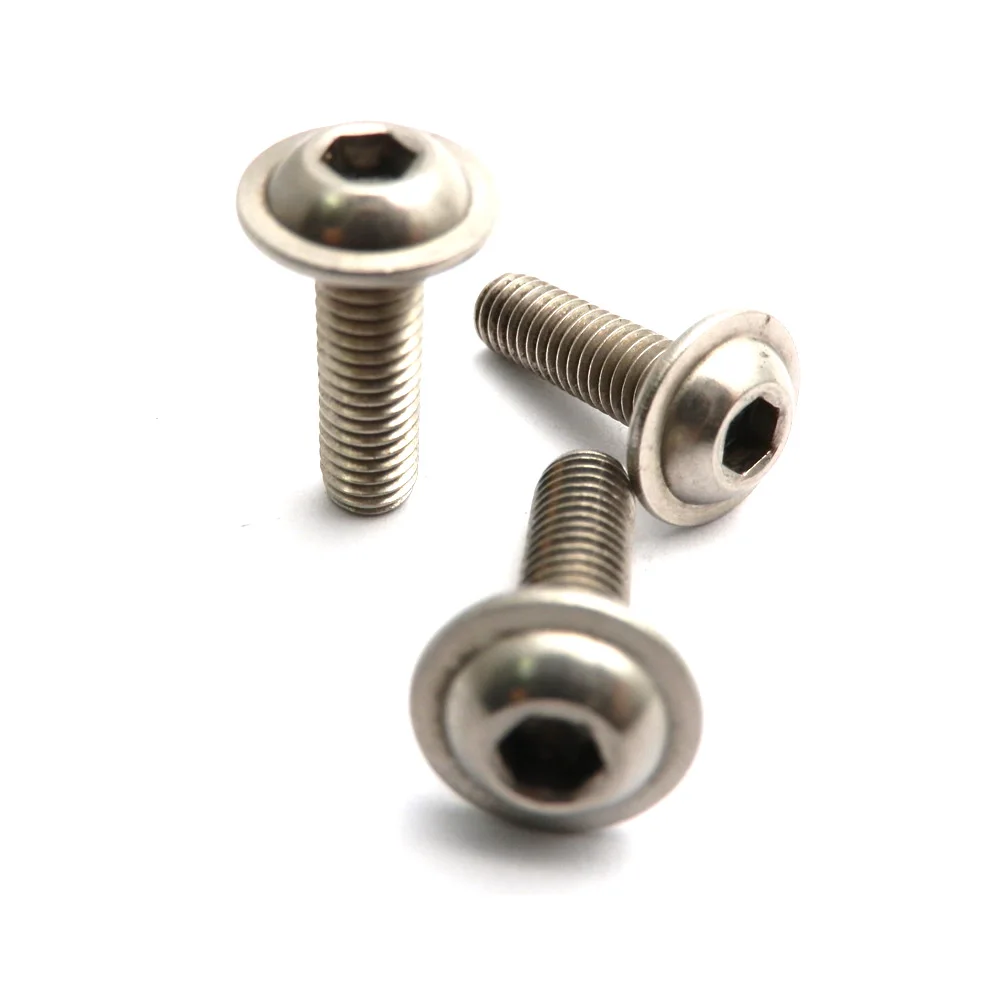 10pcs /lot 5mm Stainless Hex Socket Bolt M5 A2 Flanged Button Head Allen Bolts Screws 5mm 8-30mm Length