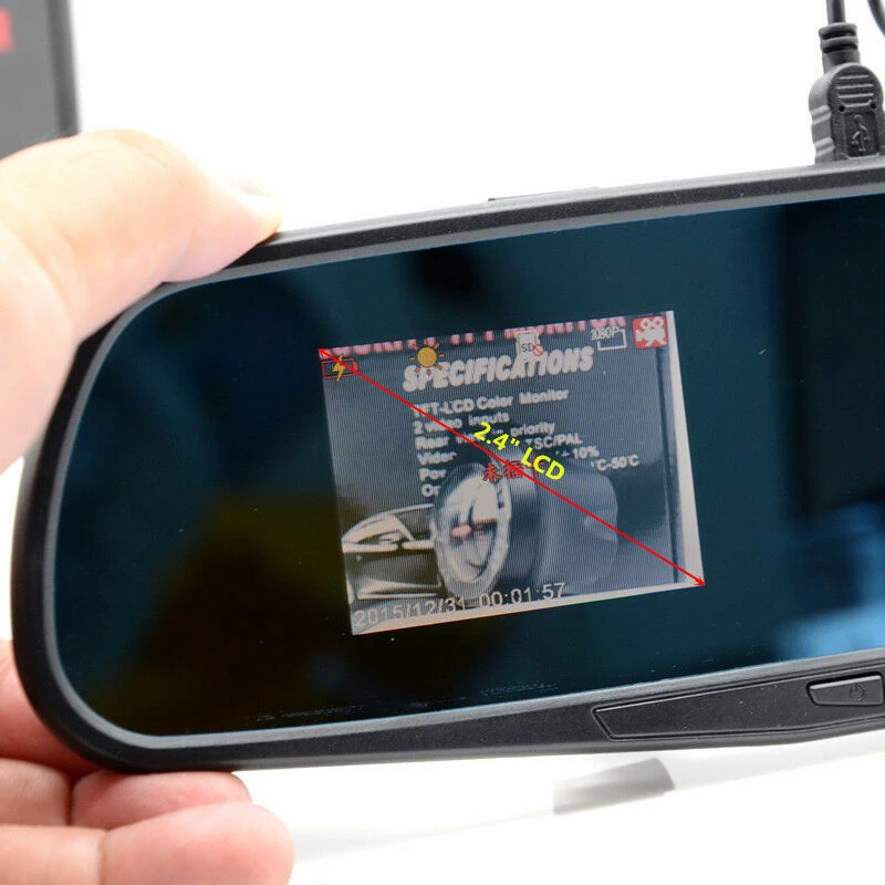 

1pc 2.4" HD Car DVR Rear View Mirror Camera Dash Cam IR Night Rear View Mirror Vision Recorder