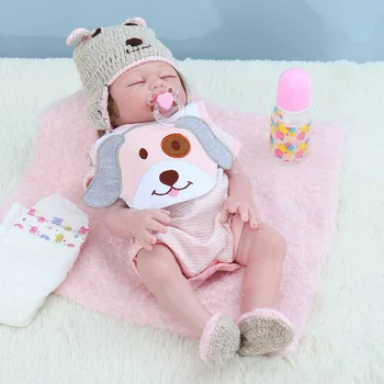 

50cm 19" Full Body Silicone Baby Doll Lifelike Reborn Boy/Girl Infant Clothing Toys Christmas Gifts Full Body Boneca Doll Kit