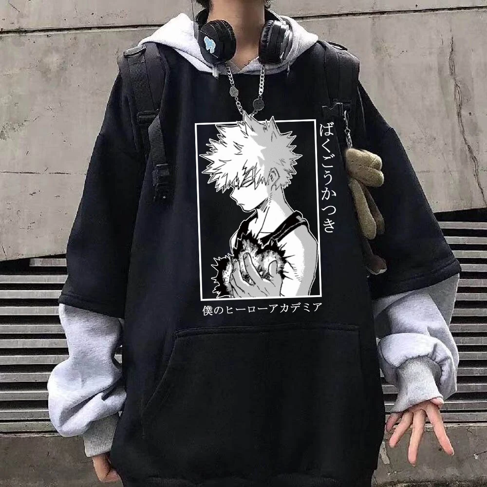 Толстовки с длинным рукавом рисунком аниме My Hero Academia забавные бакуго кацуки Harajuku