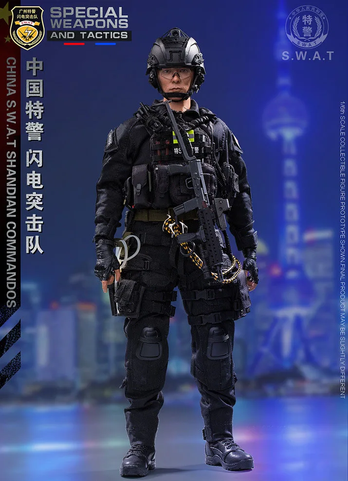 

1/6 Action Figure China SWAT Commandos Special Tactics Police City Counter-terrorism Modern Military Soldier Minifigs Model Toys