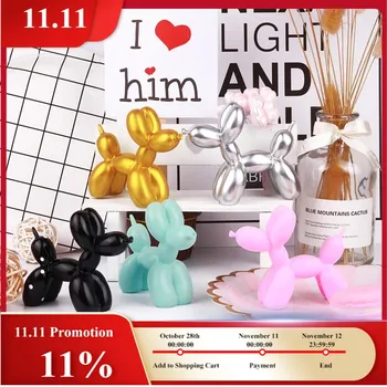 

Mini Resin Balloon Dog Statues Xmas Gift Living Room Cabinet Desktop Ornament Baking Cake Decoration Birthday Party Gifts