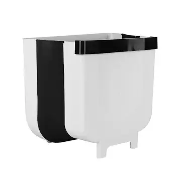 

New Wall Mounted Folding Waste Bin Kitchen Cabinet Door Hanging Trash Cans Door Car
