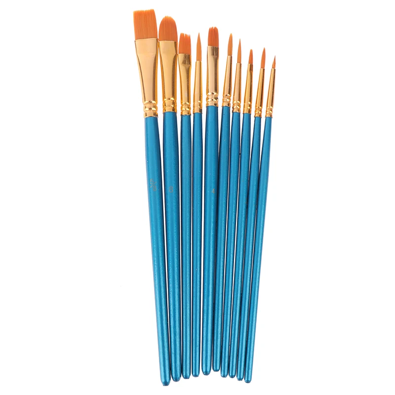 10Pcs 아크릴 수채화 예술가 페인트 브러시 나일론 다기능 후크 라인 펜
