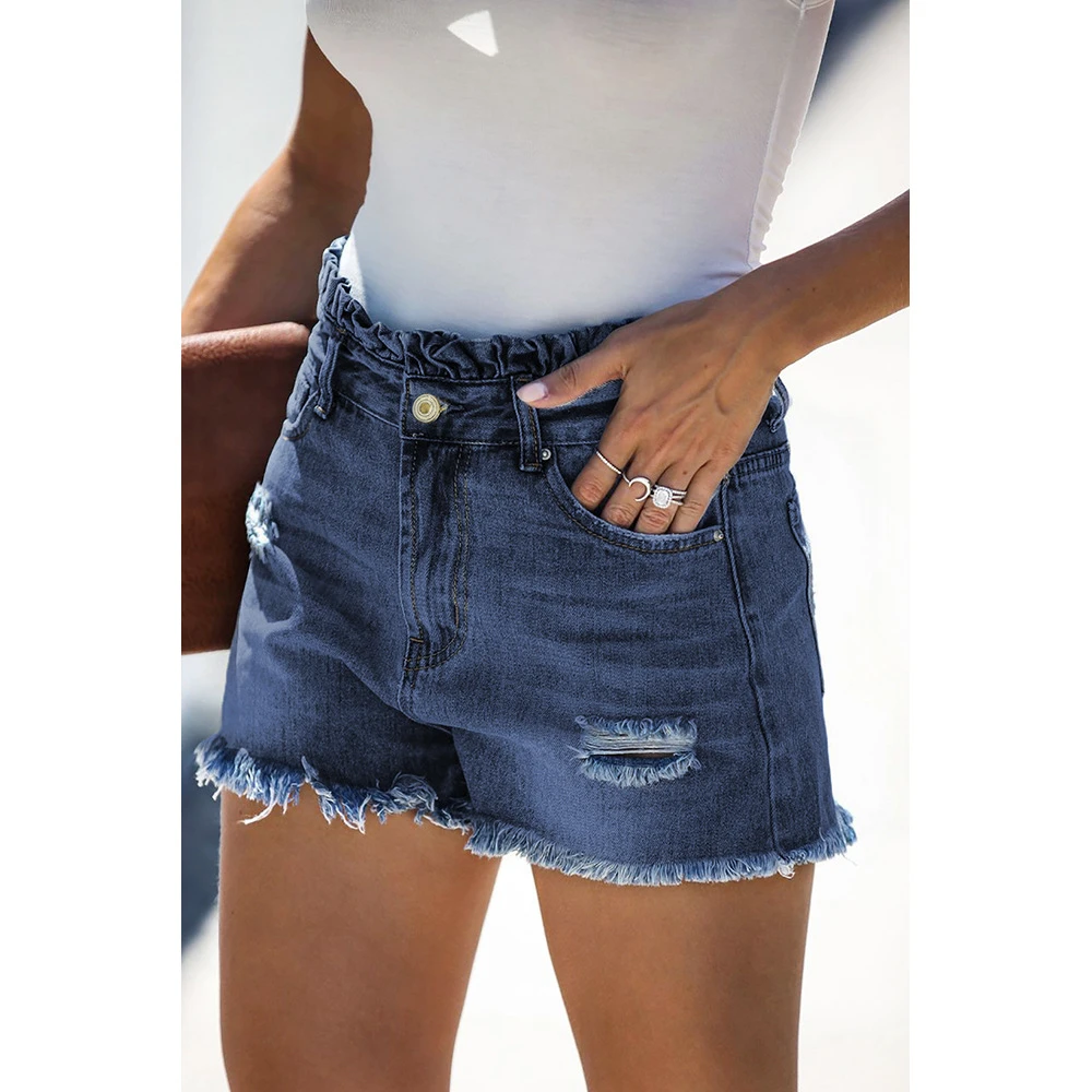 womens denim boyfriend shorts