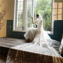 Favordear, свадебные аксессуары, высокое качество, цвет Шампань/слоновая кость, 4 м, Соборная свадебная вуаль, ОБРЕЗАННАЯ ПО КРАЯМ, блестящая свадебная вуаль с блестками