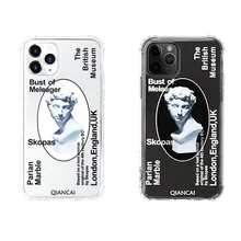 Fashion Seni Patung David Tanda Tangan Pasangan Ponsel Case untuk iPhone 7 7Plus 8 8Plus X XR X 11 pro Max Transparan Soft Cover(China)