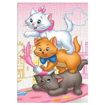 

Diamond Cat Mosaic Home Decoration Diamond Embroidery 5Ddiy Full Circle Diamond Painting Cross Stitch Kit Animal Cartoon Picture