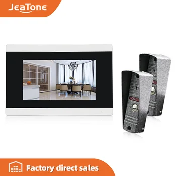 

JeaTone Touch Screen Monitor HD Wired Doorbell Camera IR LED Night Vision Unlock Electronic Door Video and Photograph Recording
