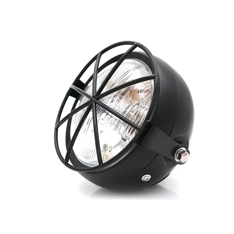 7INCH New Metal Retro Motorcycle Headlight Protector Cover Fit For Universal Harley Triumph Honda HeadLamp Mesh Grille Lampshade