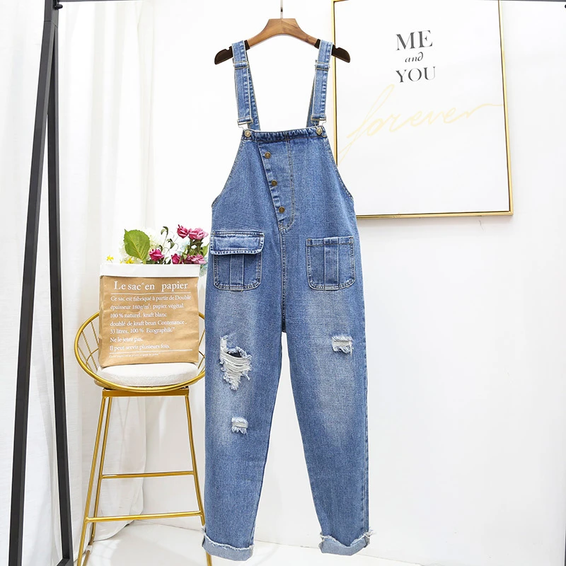 ripped jeans jumpsuit