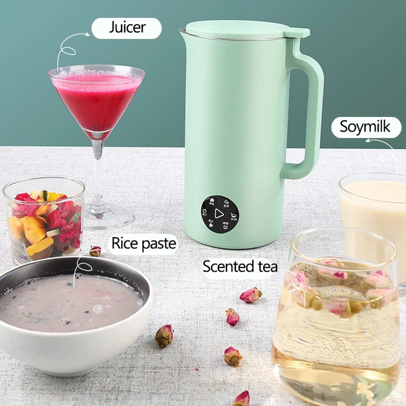 110V/220V Soymilk Maker Machine Mini Electric Juicer Blender Automatic Heating Soy Bean Milk Rice Paste Maker Filter-free 350ml