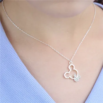 

30PCS Shining Stone Cartoon Mickey Necklace Gift Mouse Animal Image Necklaces Jewelry for Children