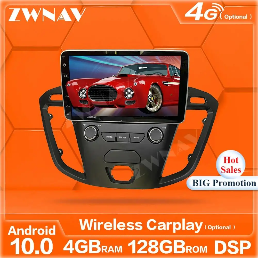 128 ГБ Carplay Android 10 экран мультимедийный плеер для Ford Transit Custom 2017 GPS Navi Авто аудио