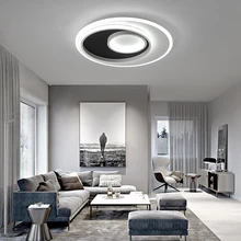 Современный светодиодный потолочный светильник для дома, гостиной, спальни, светильник, белая+ черная акриловая люстра, потолочный светильник