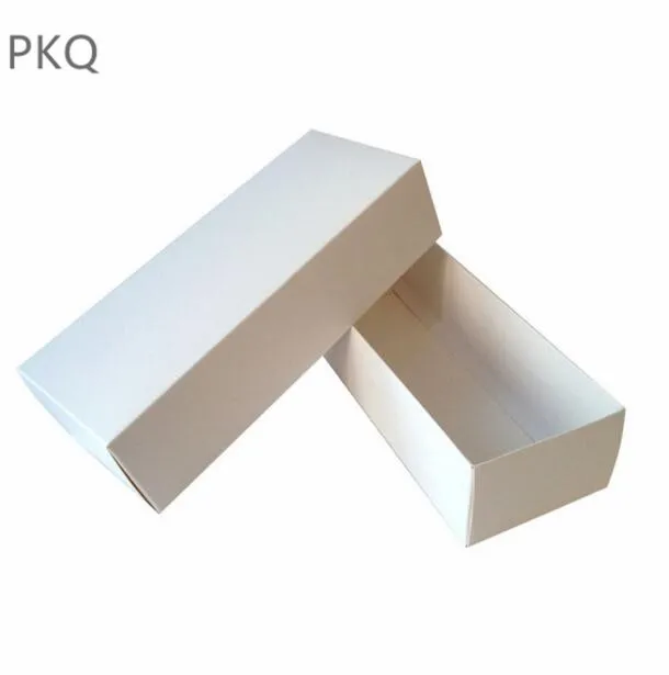 10 шт. прямоугольная бумажная коробка черный красный белый коробка из крафт-картона Упаковка носки трусики коробка для хранения - Цвет: Белый
