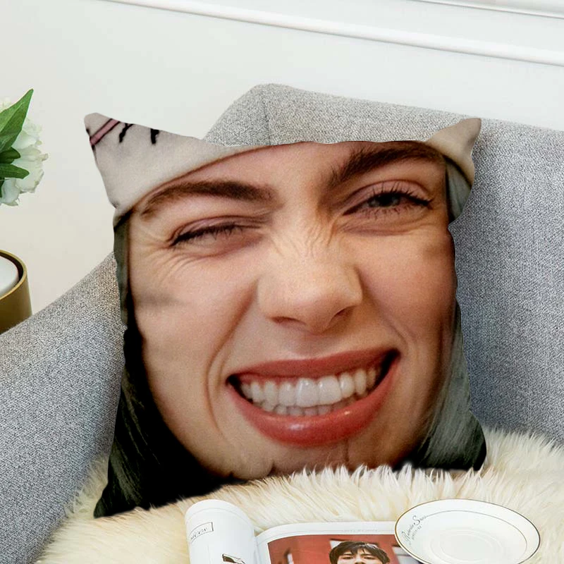 billie eilish Pillow Case Polyester Decorative Pillowcases Throw Pillow Cover style-4