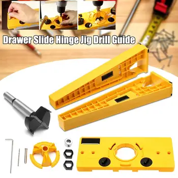 

35mm Cup Style Hinge Hole Jig with Bit Drill Guide Set for Kreg Door Hole Locator