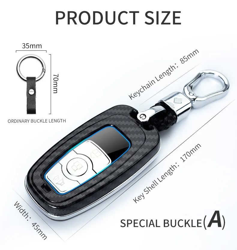 Carbon Fiber Car Smart Key Cover Case Fob Ford Fusion Mustang Explorer F150 F250 F350 Ranger Mondeo Protect Shell Accessories - H8394b28622884a3fbe70a6dcb1207937Q