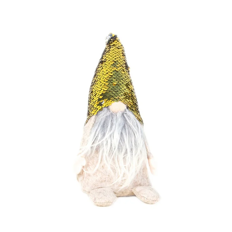 Рождественское украшение плюшевая разноцветная кукла гном шляпа с пайетками шведский Рождественский Санта скандинавский эльф декоративная фигурка домашний декор - Цвет: B