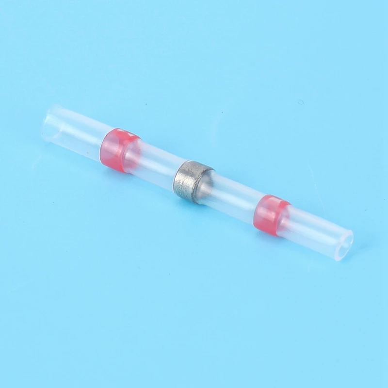 50Pcs Solder Seal Wire Connectors, Heat Shrink Butt Connector Waterproof Insulated Electrical Butt Terminals For Automotive Mari