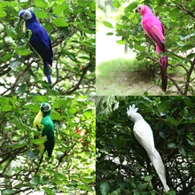 4 шт. украшение статуи попугая дерево стоящая Реалистичная фигурка животного птица скульптура домашний сад газон двор Декор 35 см