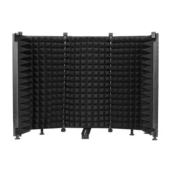 

Portable Microphone Isolation Shield Adjustable Angle Foldable Cover Wind Screen