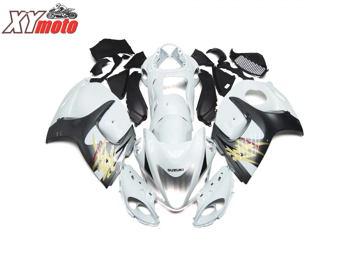 

Motorcycle Fairing Kit For Suzuki GSXR1300 08-18 Injection ABS Fairings GSXR 1300 hayabusa 2008-2018 White and Silver Bodyworks