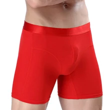 Мужские спортивные длинные хлопковые трусы боксеры для бега, износостойкие ноги, четыре угла, Многофункциональные шорты, леггинсы для спортзала